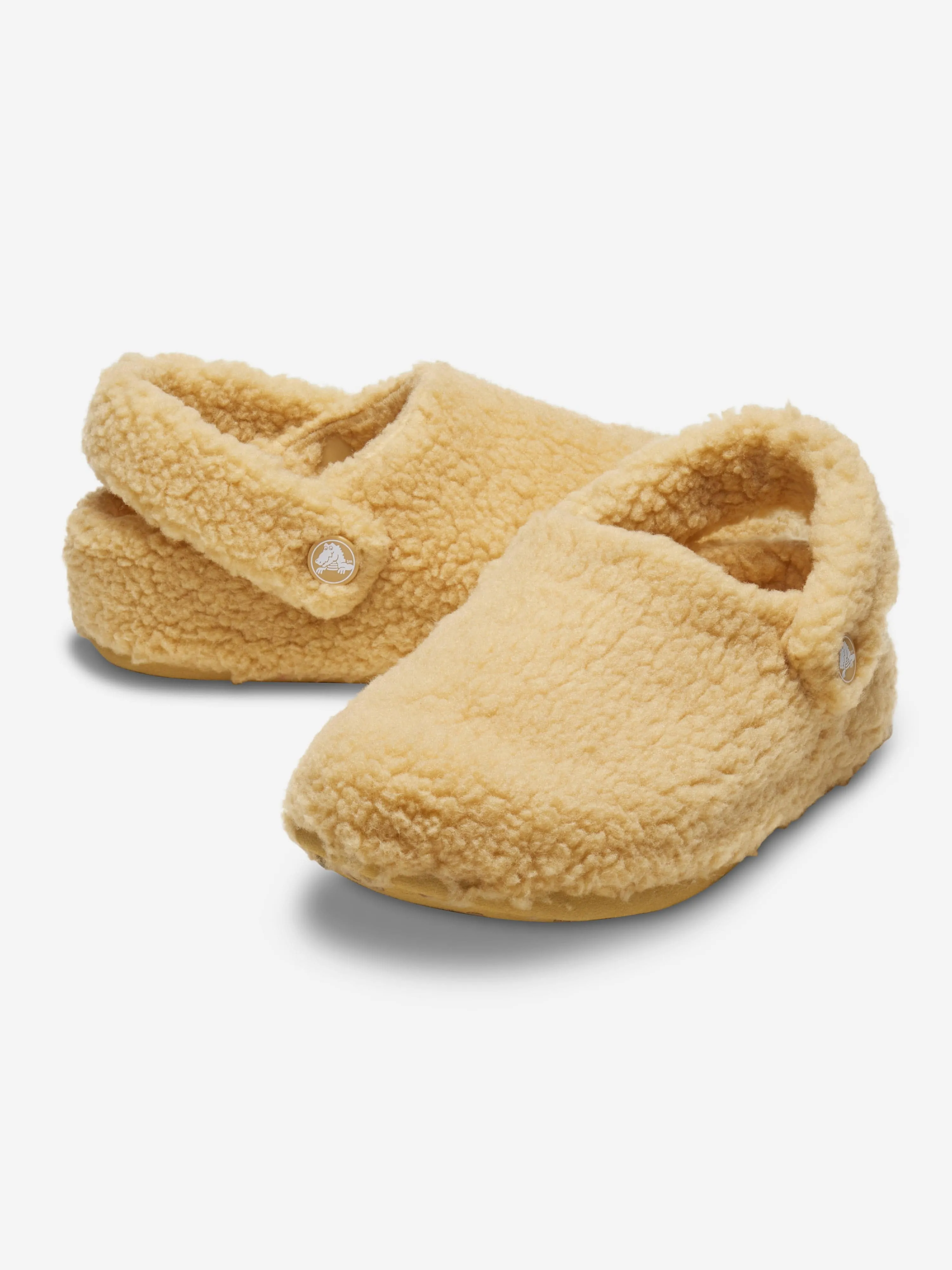 Crocs Kids Classic Cozzzy Slipper in Beige