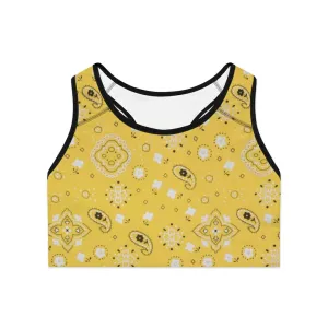 Crowgodshi Designer Yellow Colors Sports Bra