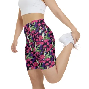 Disney Mulan Blooming Flowers Women's Athletic Workout Shorts