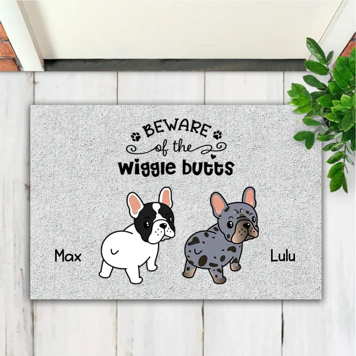 Dog Lover - Frenchie Wiggle Butt Club Dog - Personalized Doormat