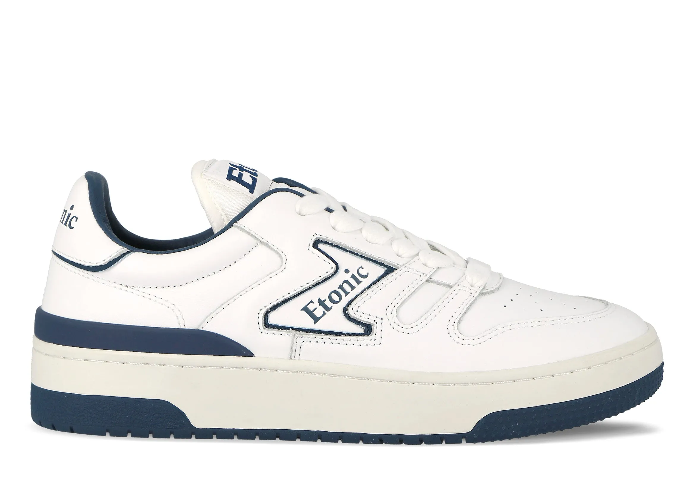 Etonic B481 sneakers in white leather with navy blue details