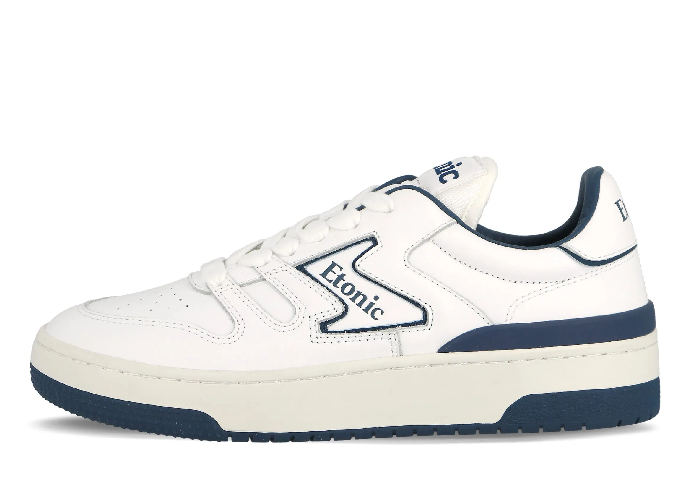 Etonic B481 sneakers in white leather with navy blue details