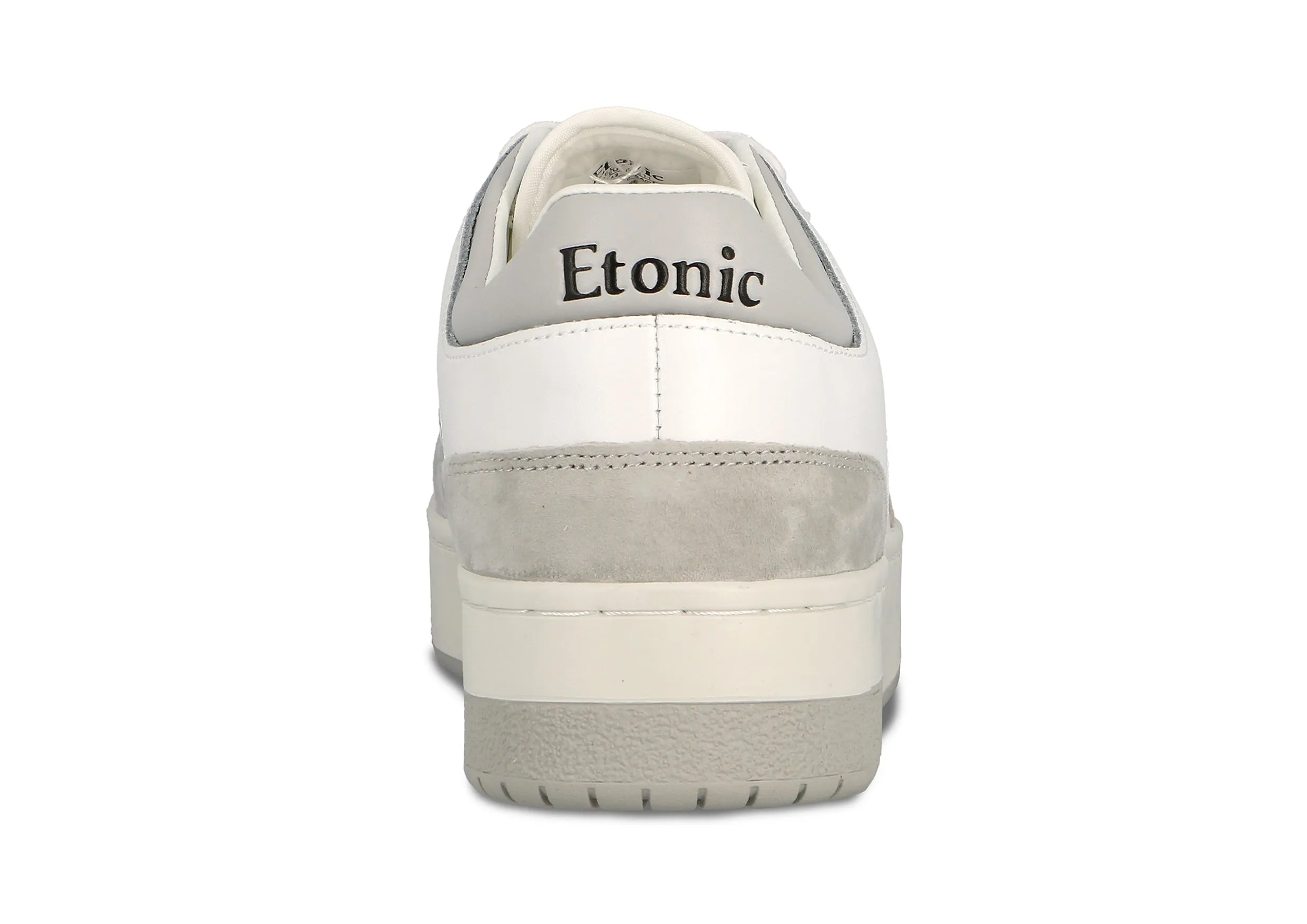 Etonic B509 sneakers in white leather, light grey suede, black details and off white outsole.