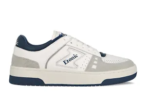 Etonic B509 sneakers in white leather, light grey suede, navy blue details and off white outsole.