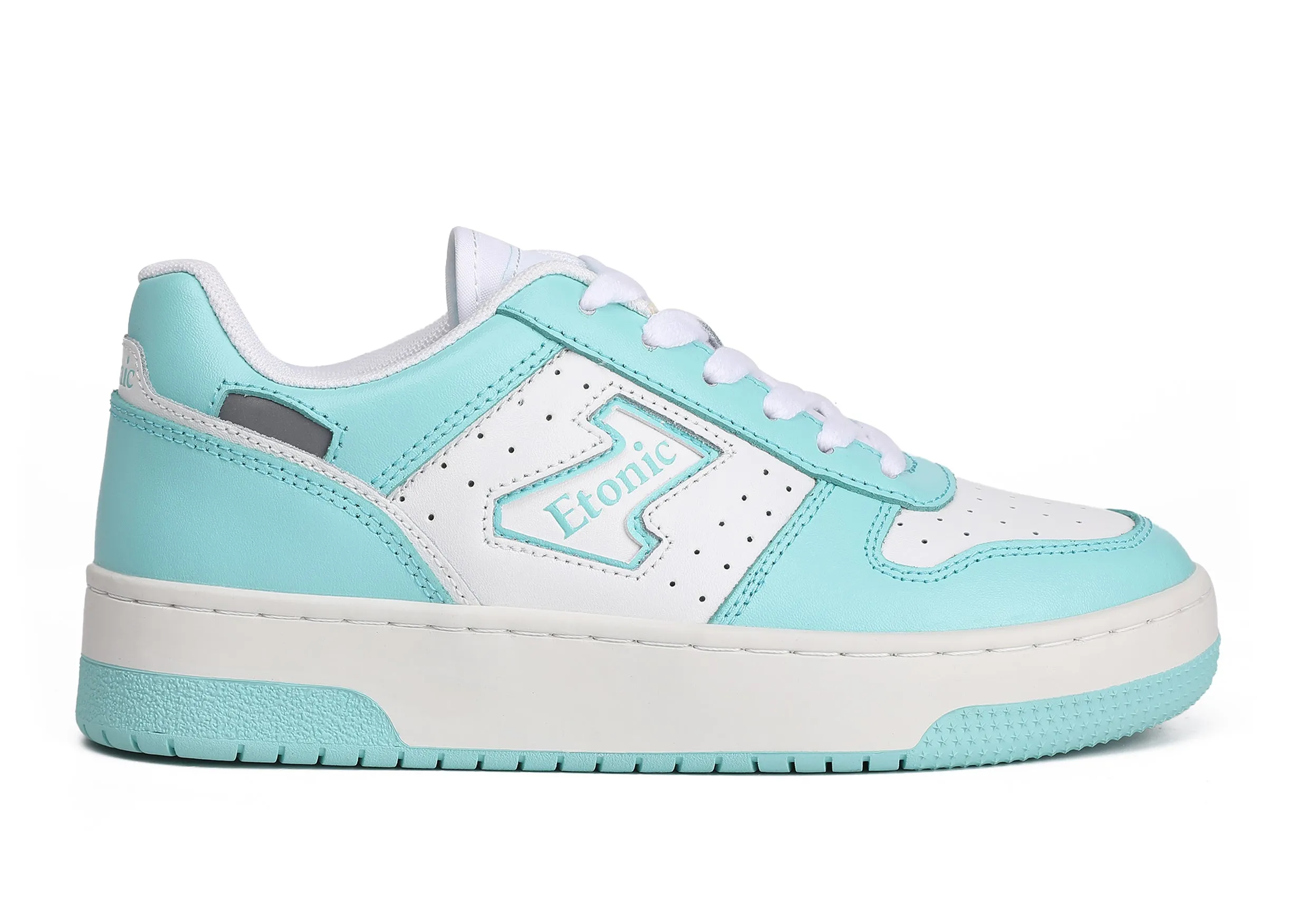 Etonic THE DREAM sneakers in white and turquoise leather.