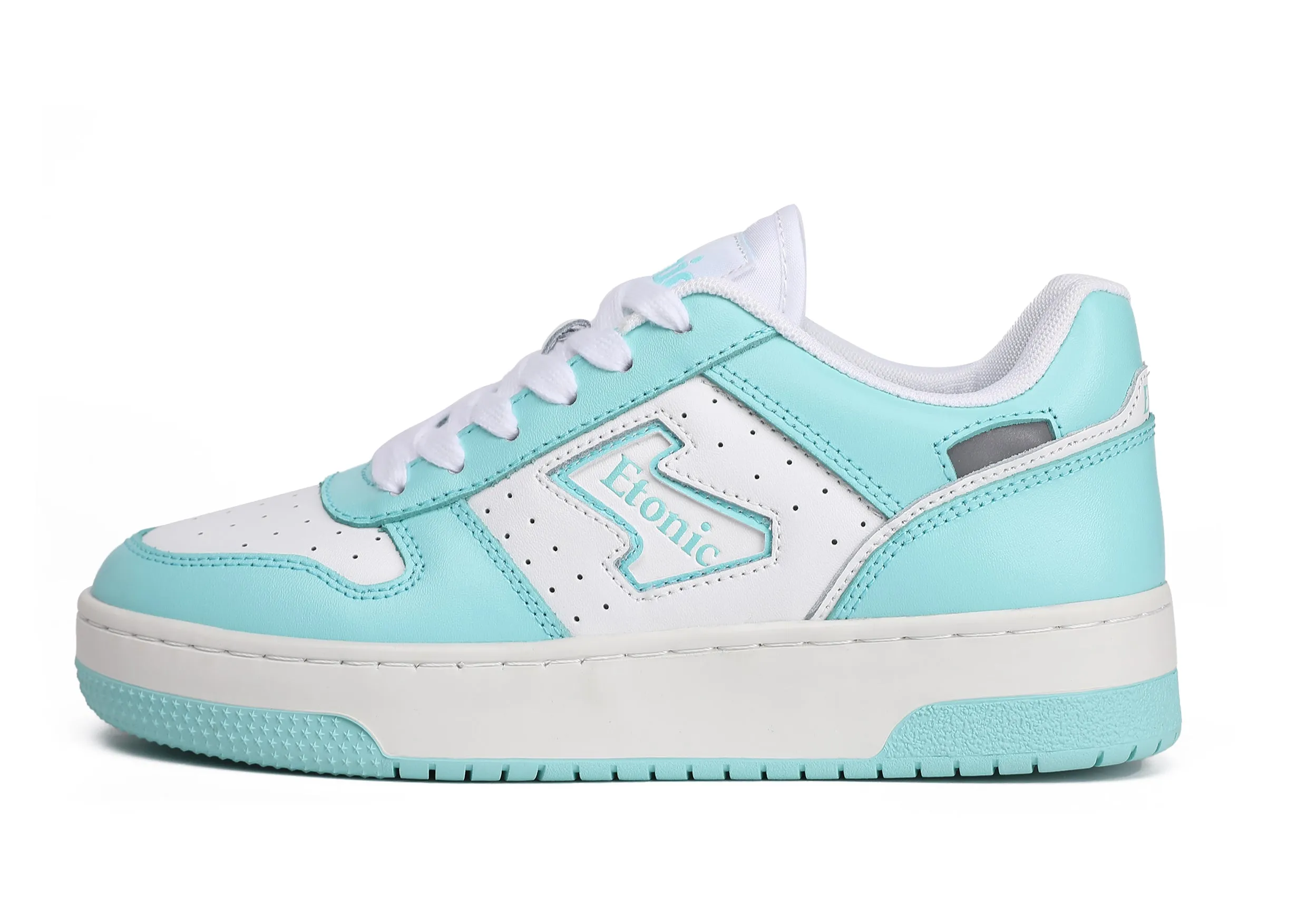 Etonic THE DREAM sneakers in white and turquoise leather.