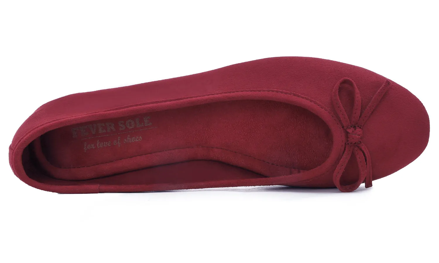 Feversole Women's Macaroon Faux Suede Memory Foam Cushion Insock Soft Ballet Flat Burgundy