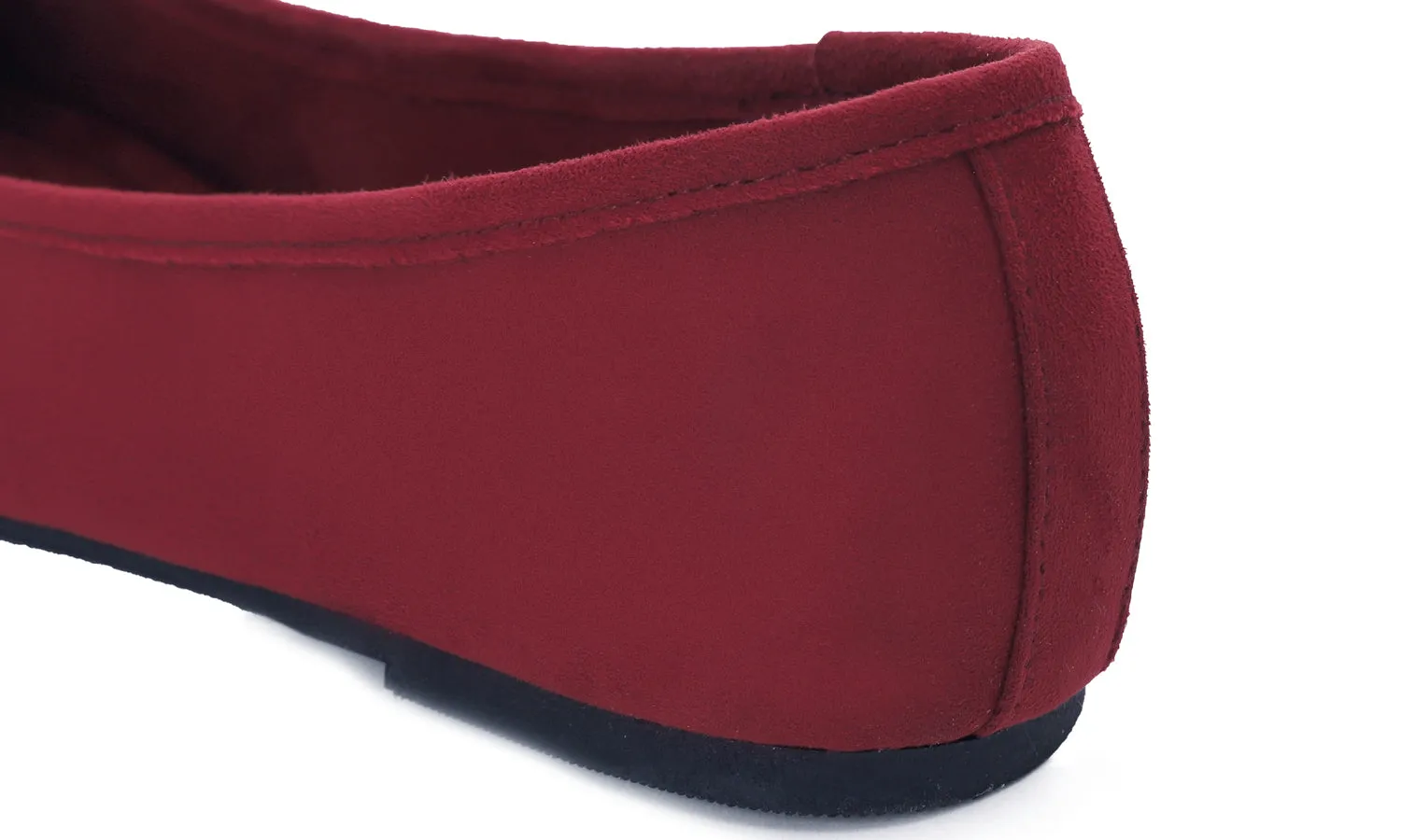 Feversole Women's Macaroon Faux Suede Memory Foam Cushion Insock Soft Ballet Flat Burgundy