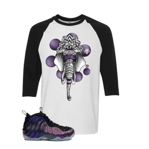 Foamposite One Eggplant  White And Black Baseball T's (Elephant)