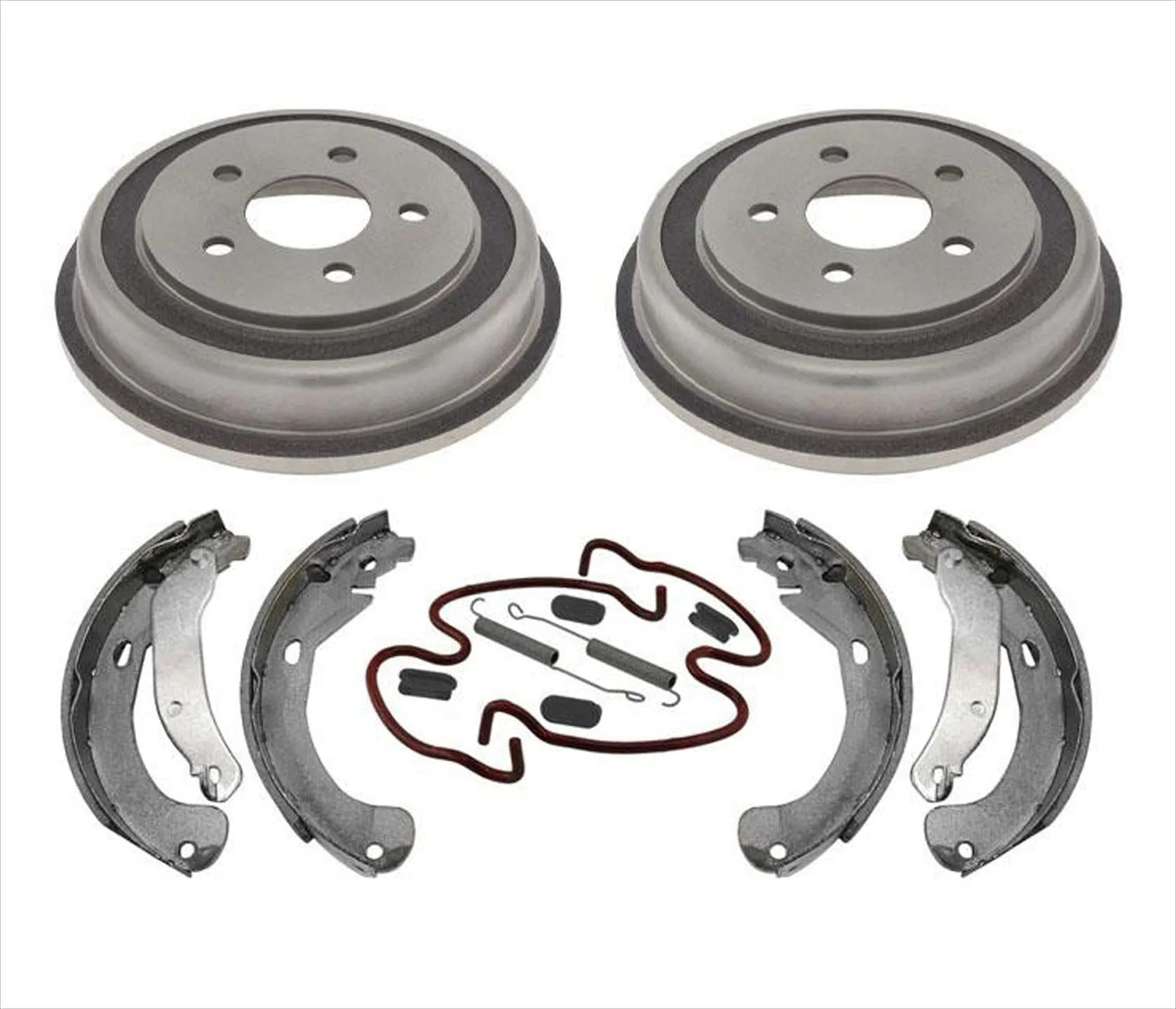 For 06-08 HHR (2) 100% New 5 Lug Only Rear Brake Drums & Shoes Springs 4pc Kt