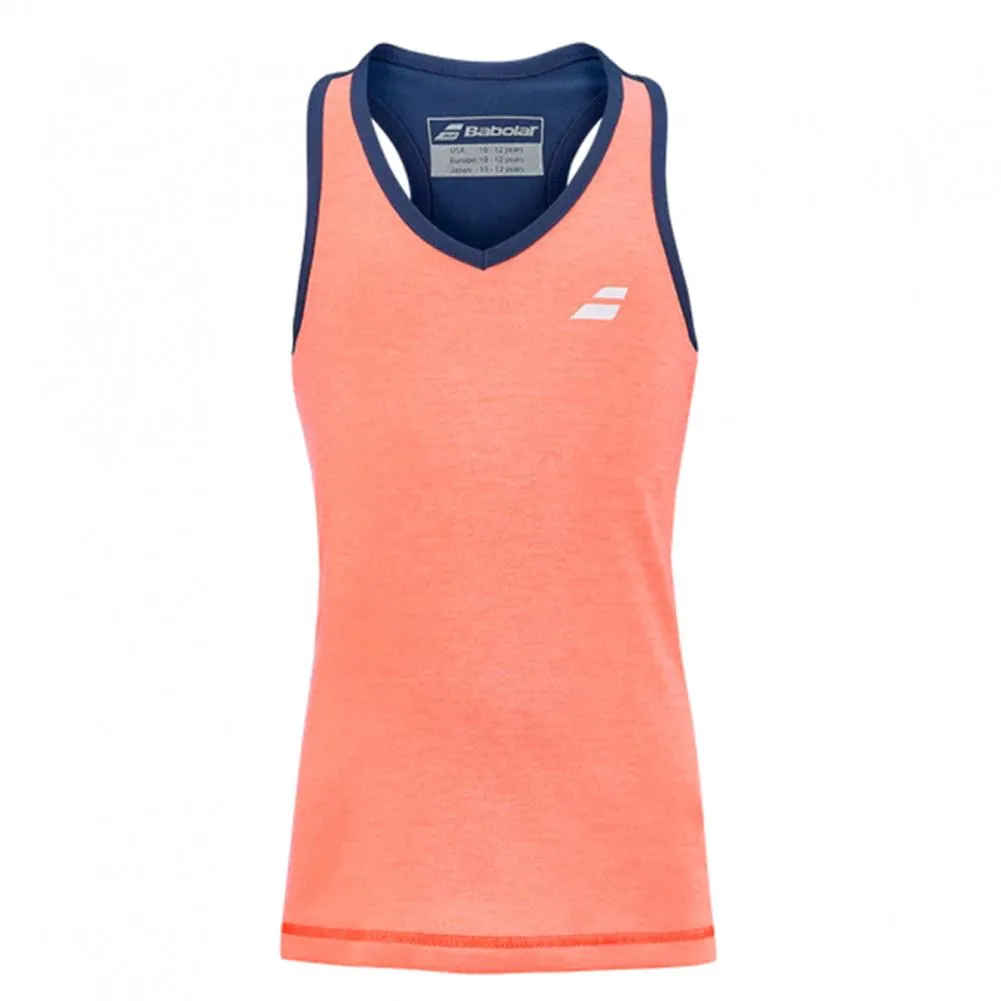 Girls` Play Tennis Tank Top Fluo Strike