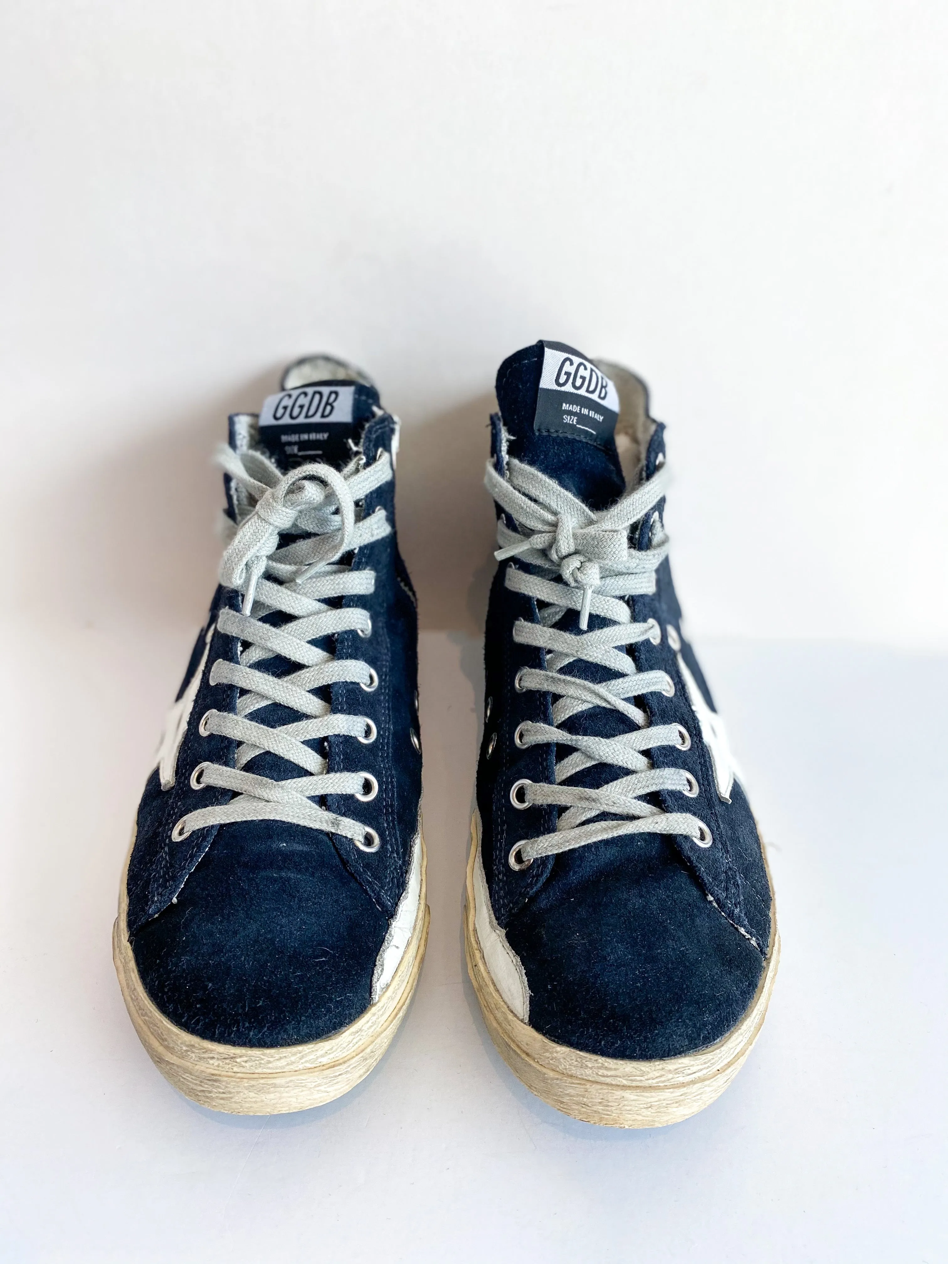 Golden Goose Francy Blue Suede Sneakers