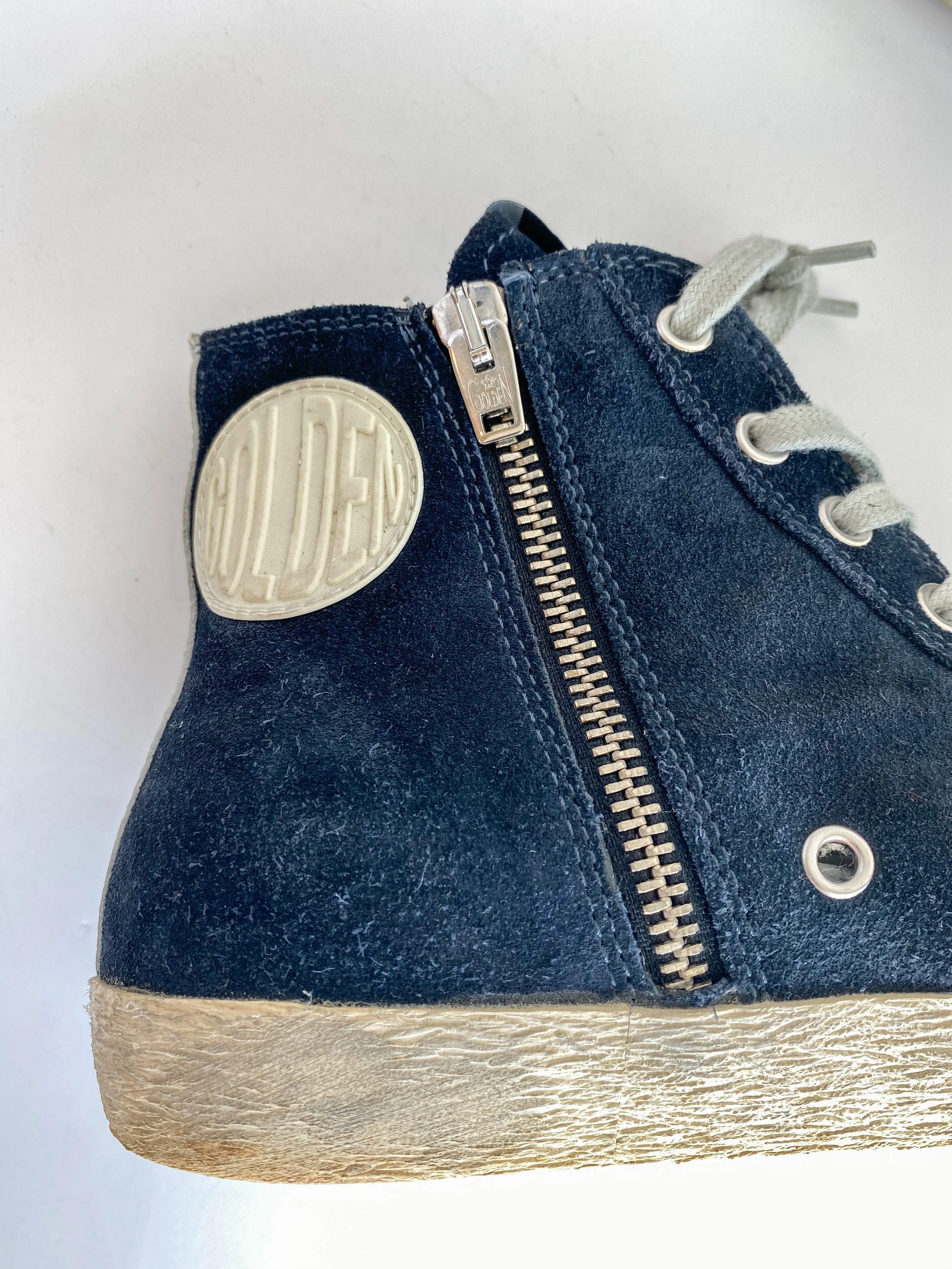 Golden Goose Francy Blue Suede Sneakers