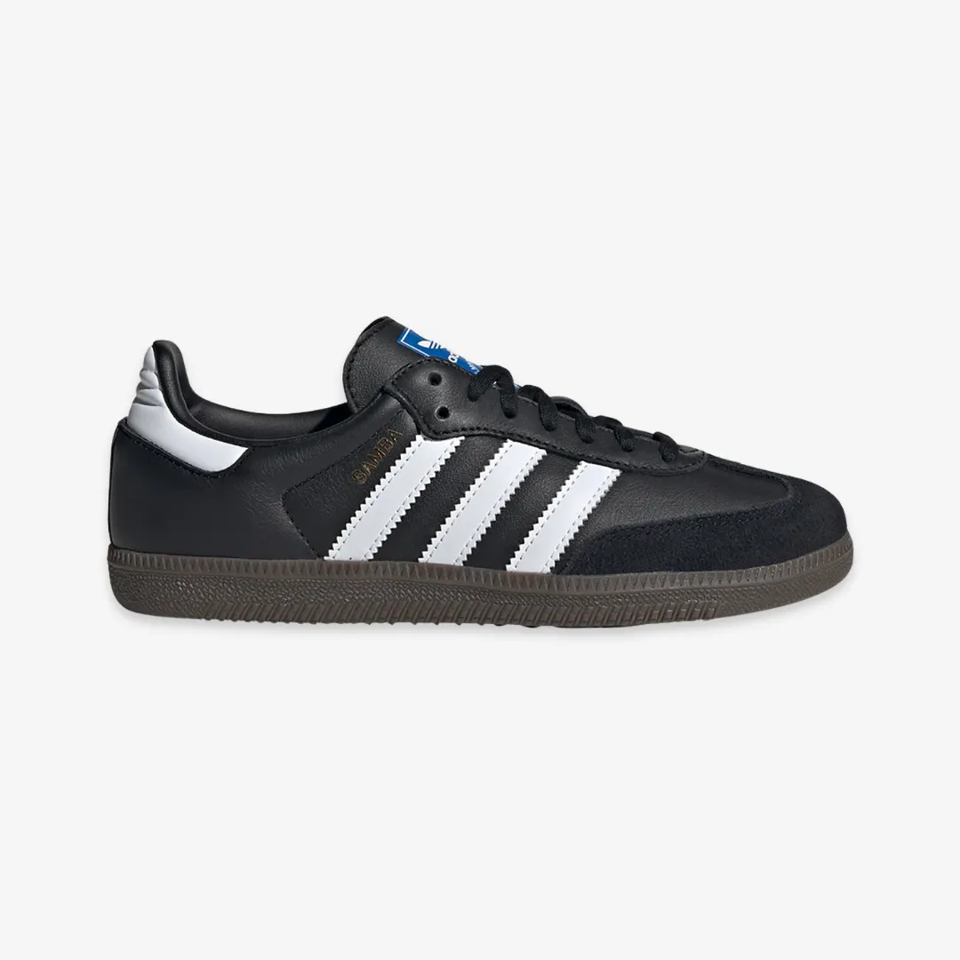 gradeschool adidas samba (black/white)