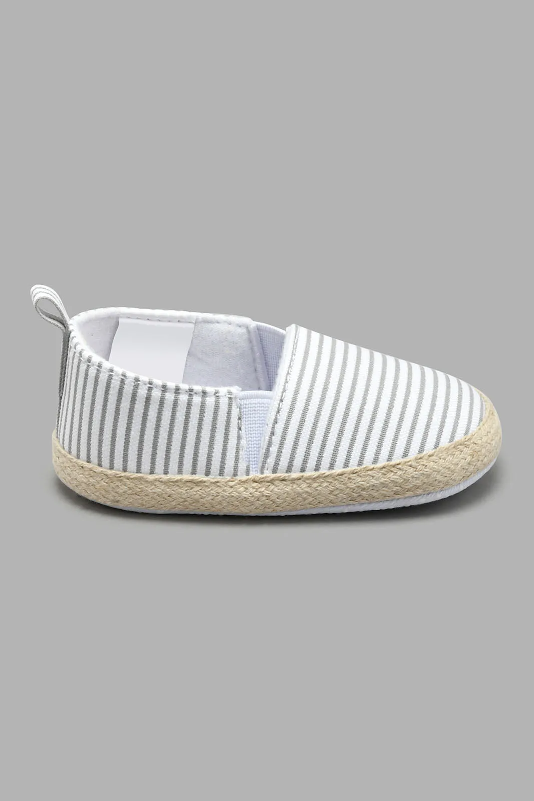 Grey Striped Pram Shoe