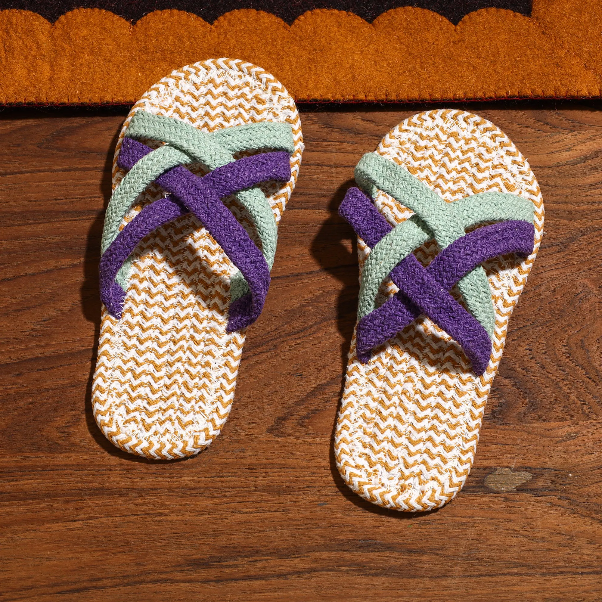 Hand Braided Cotton Stitched Home Slipper 17