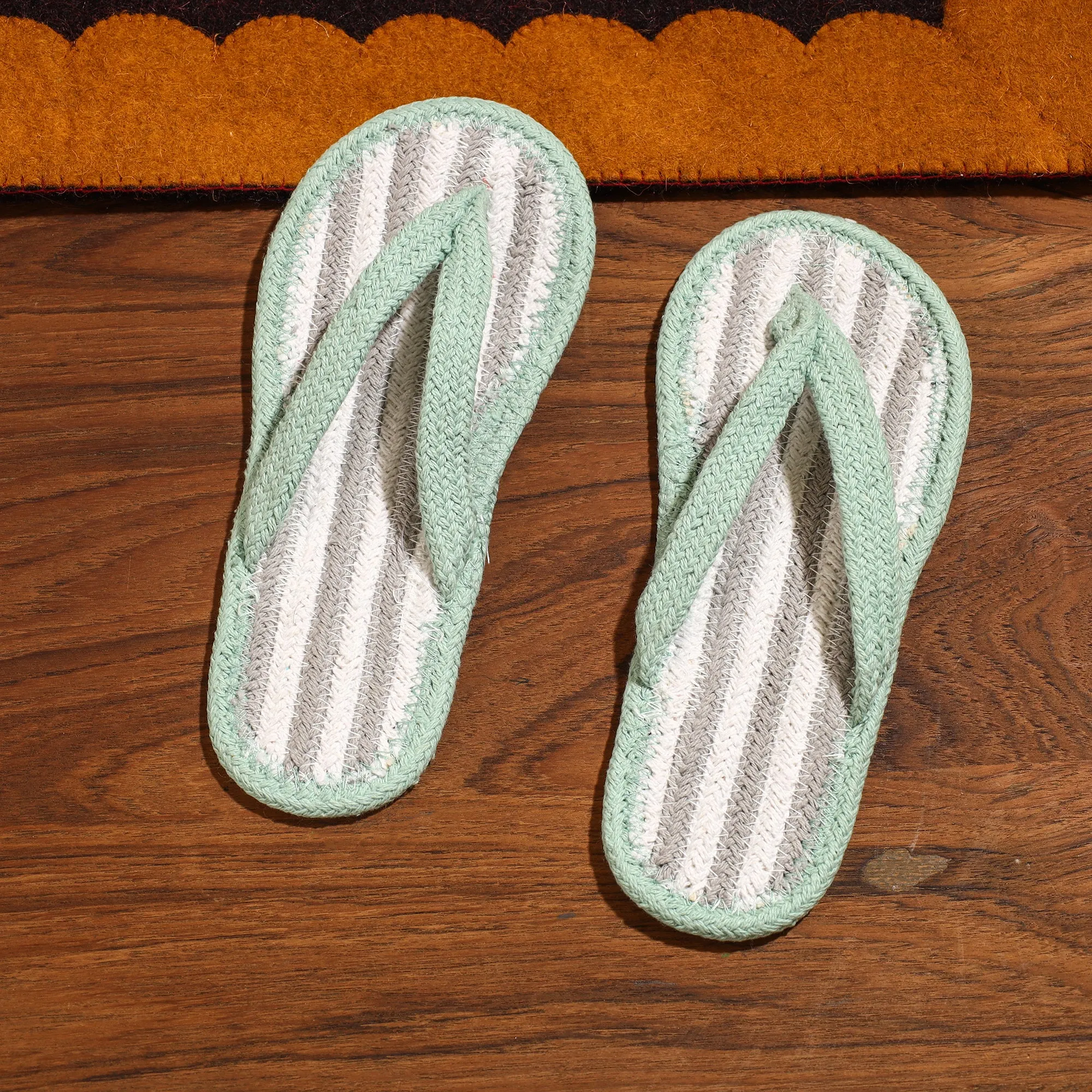 Hand Braided Cotton Stitched Home Slipper 24