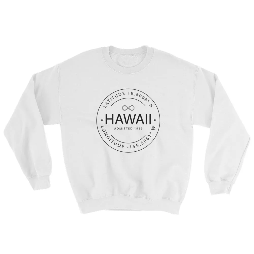 Hawaii - Crewneck Sweatshirt - Latitude & Longitude