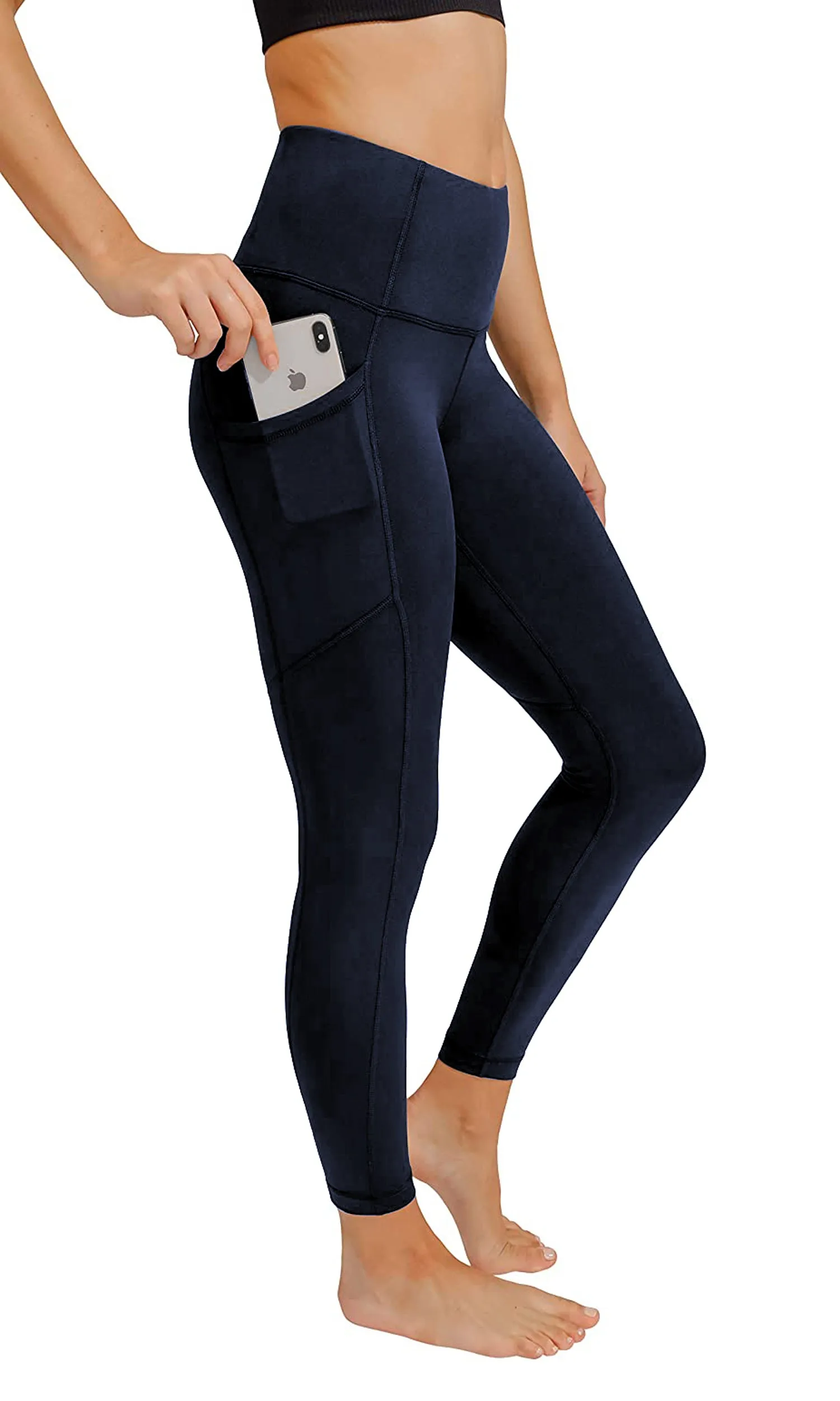 High waist tummy control leggings with 3 Pockets Assorted Colors