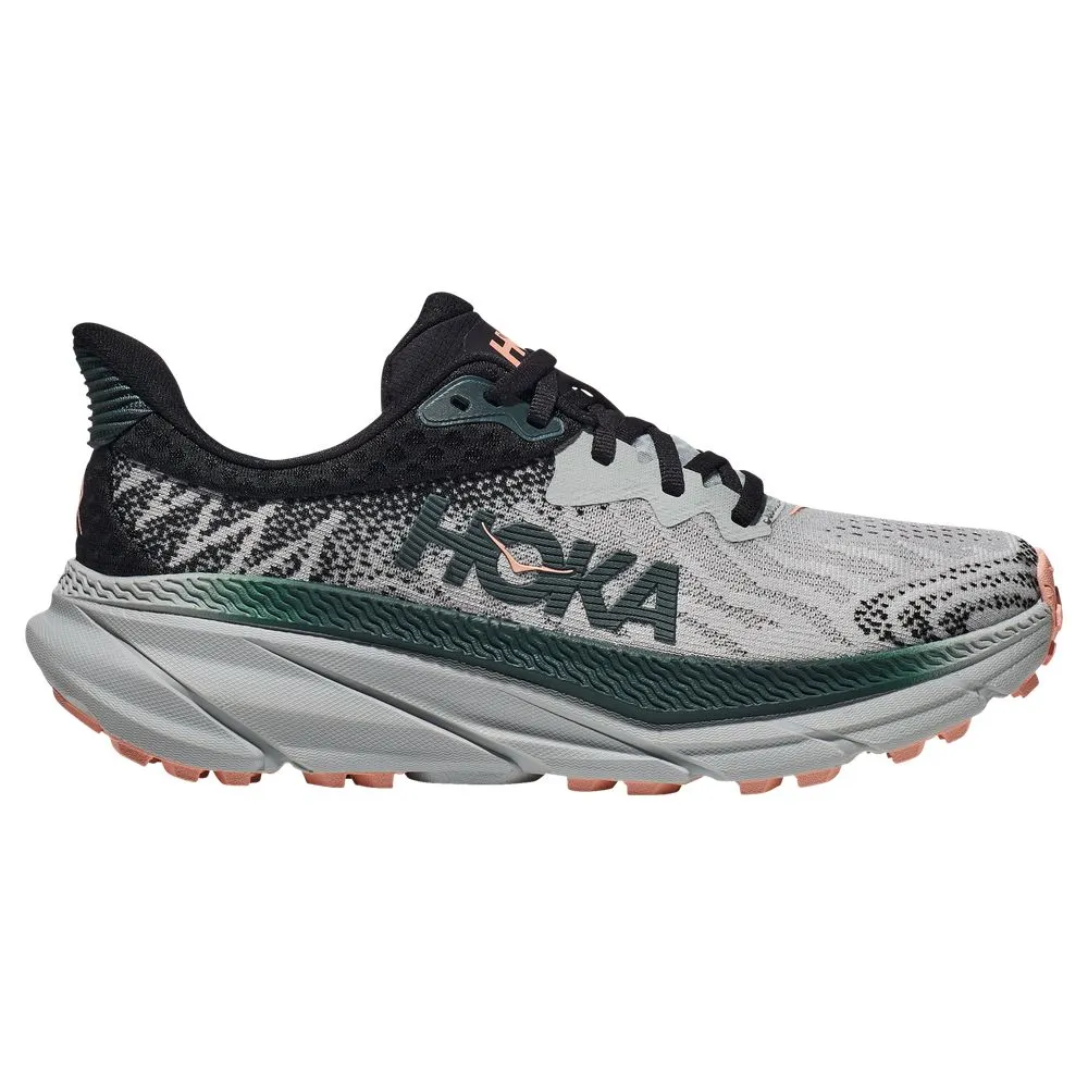 Hoka 1134498-HMSP Challenger ATR 7 Trail Running Shoes for Ladies - Harbor Mist/Spruce - 7M