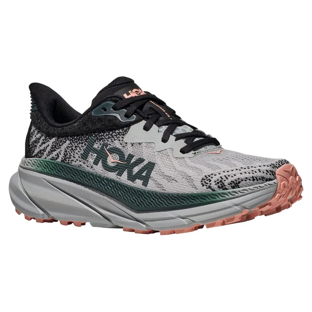 Hoka 1134498-HMSP Challenger ATR 7 Trail Running Shoes for Ladies - Harbor Mist/Spruce - 7M