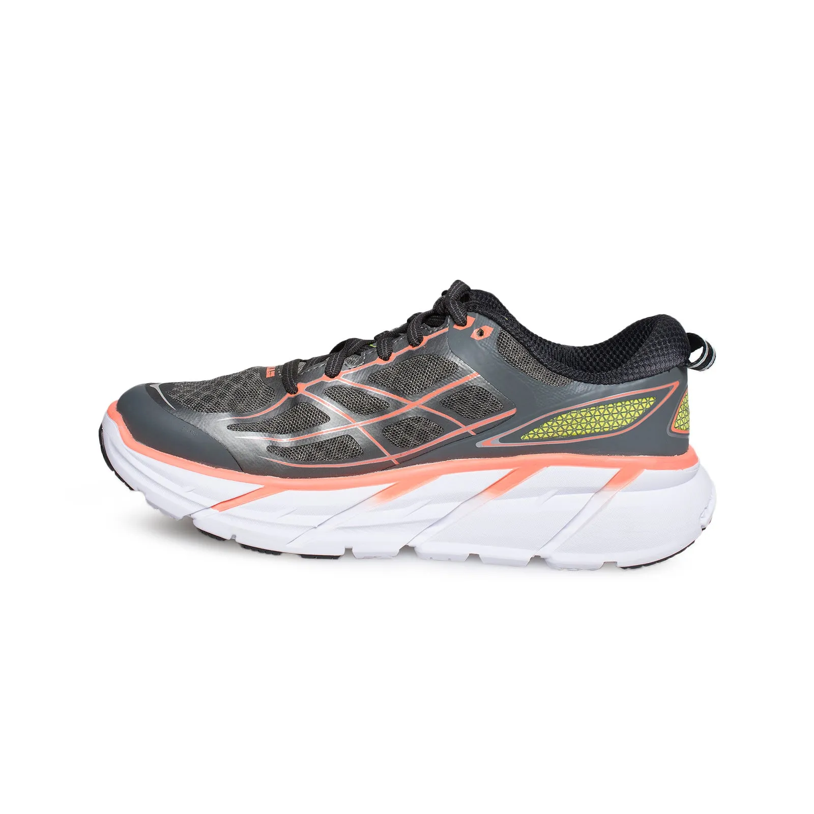 Hoka One One Clifton 2 Gray / Neon Coral RunningShoes - Women's