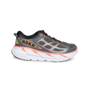 Hoka One One Clifton 2 Gray / Neon Coral RunningShoes - Women's