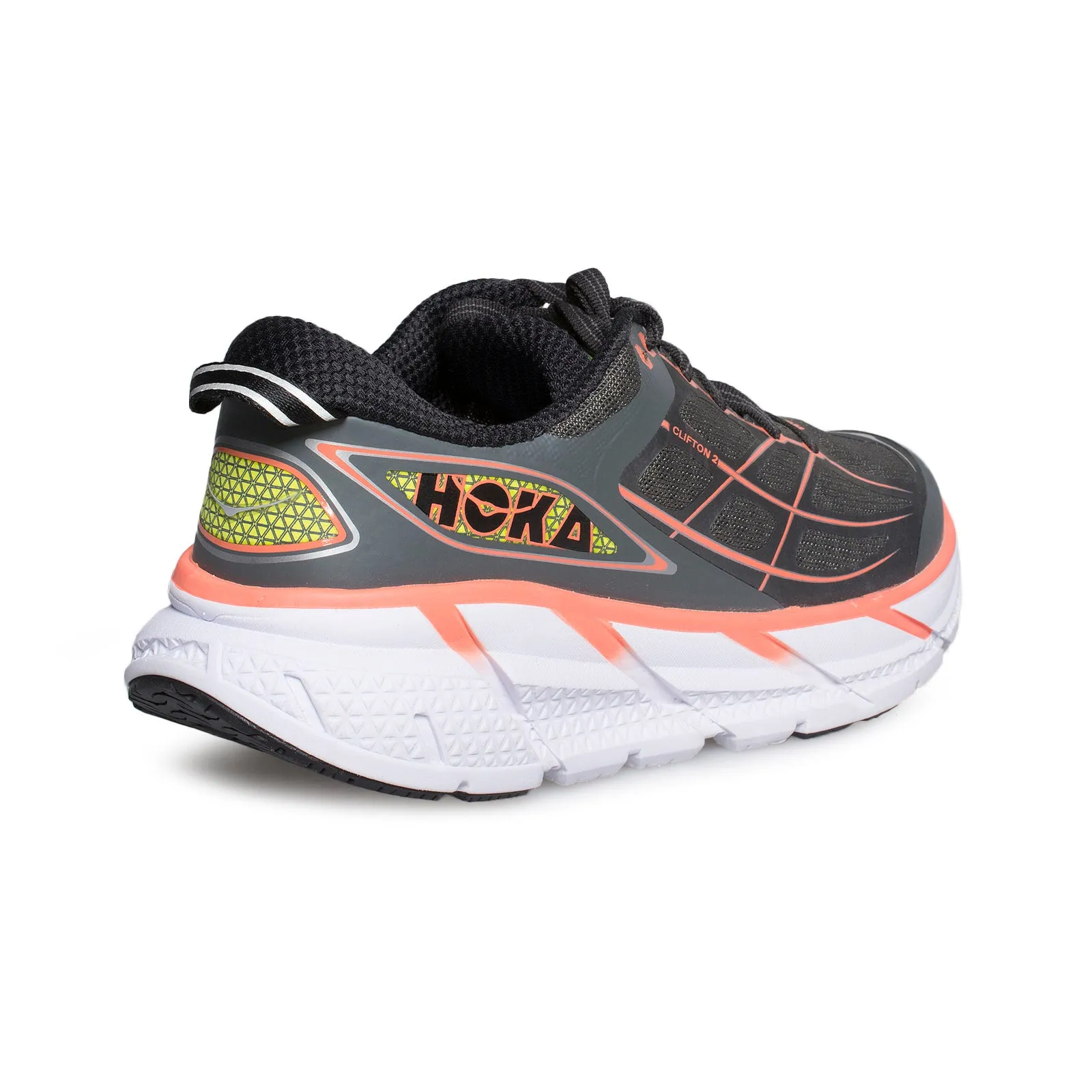 Hoka One One Clifton 2 Gray / Neon Coral RunningShoes - Women's