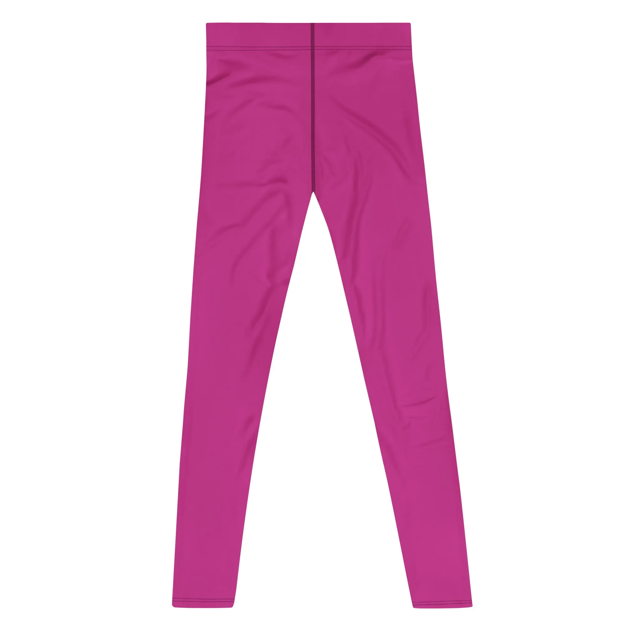 Hot Pink Solid Men's Leggings, Solid Pink Color Men's Tights Compression Pants - Made in USA/EU/MX