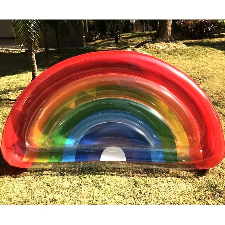 Inflatable Rainbow Shaped Floating Mat Swimming Ring, Inflated Size: 180 x 90cm