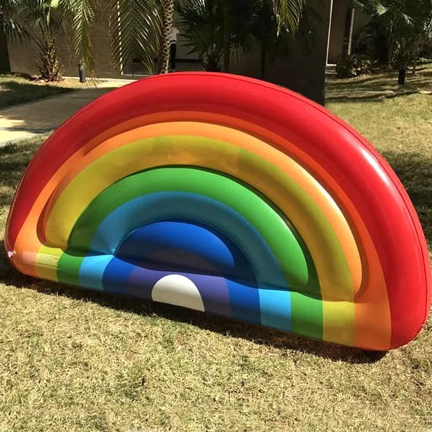 Inflatable Rainbow Shaped Floating Mat Swimming Ring, Inflated Size: 180 x 90cm