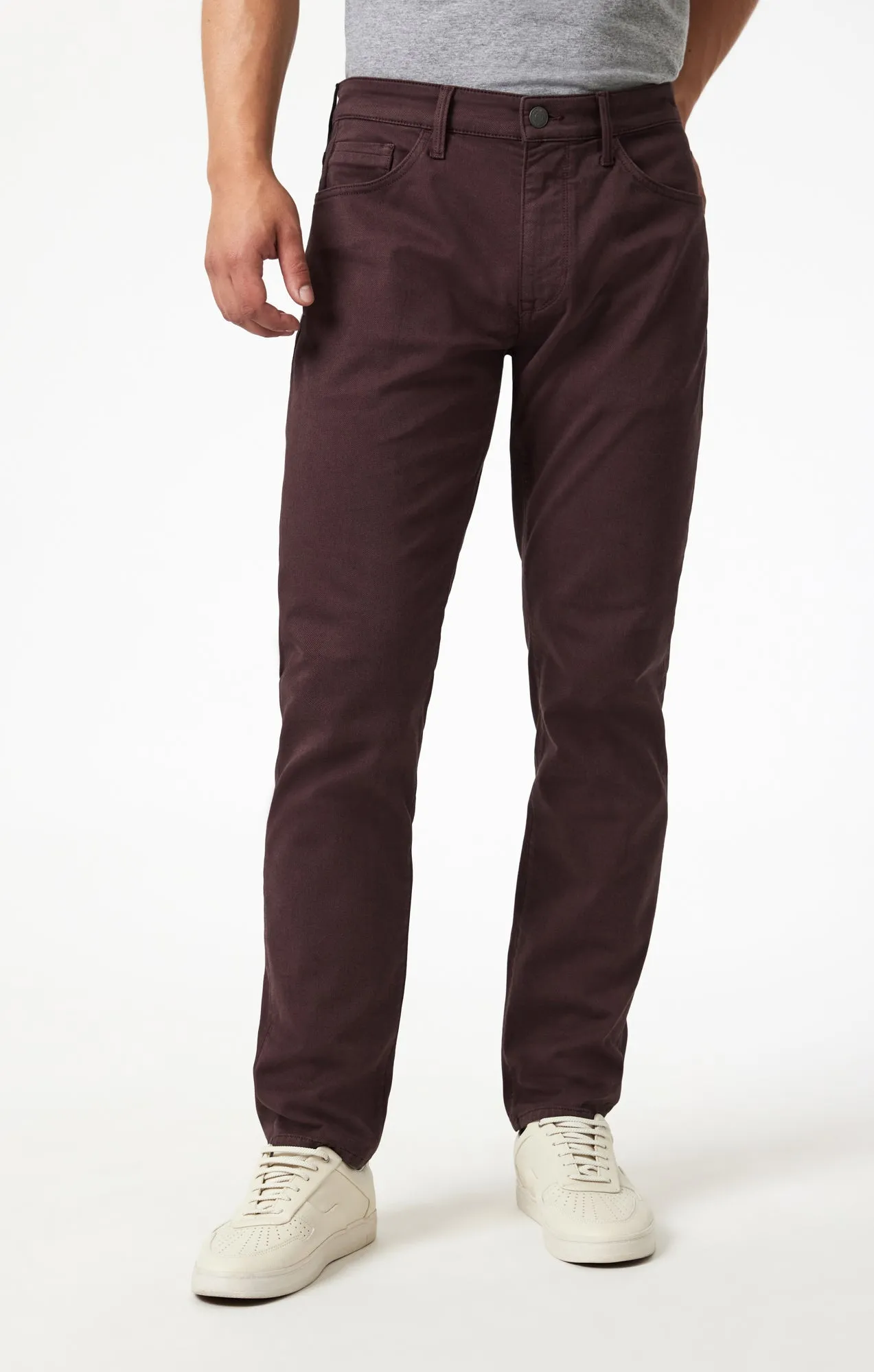 JAKE SLIM LEG IN BURGUNDY ATHLETIC