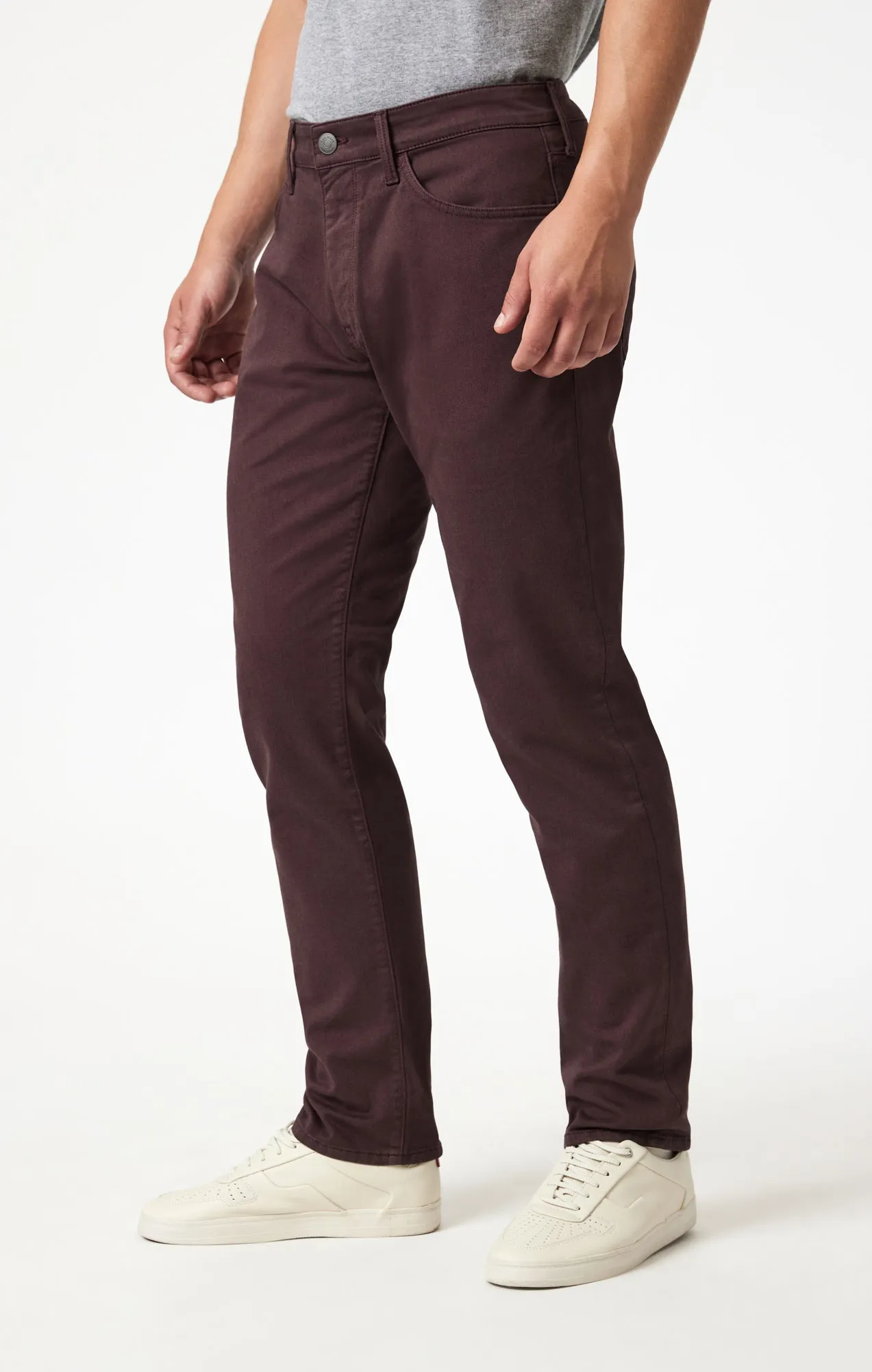 JAKE SLIM LEG IN BURGUNDY ATHLETIC