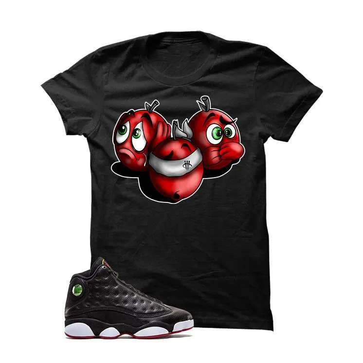 Jordan 13 Playoffs Black T Shirt (See, Speak, Hear)