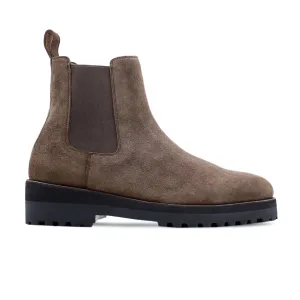 Jori - Men's Dark Brown Kid Suede Chelsea Boot