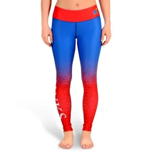 Kansas Jayhawks FC Women Blue Red Workout Performance Leggings