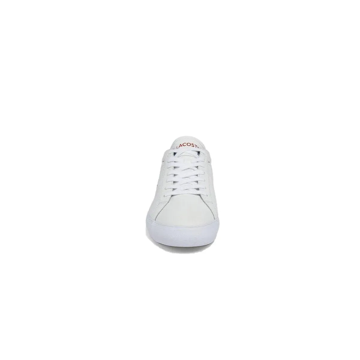 LACOSTE White/Navy/Red Leather Lifestyle Shoes