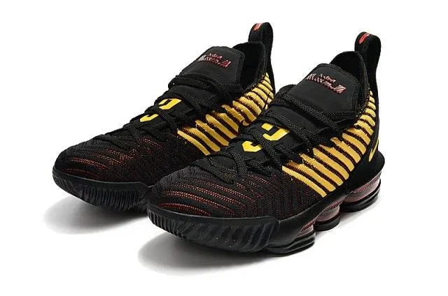 LeBron 16 King Black Gold Red Men's Basketball Shoes