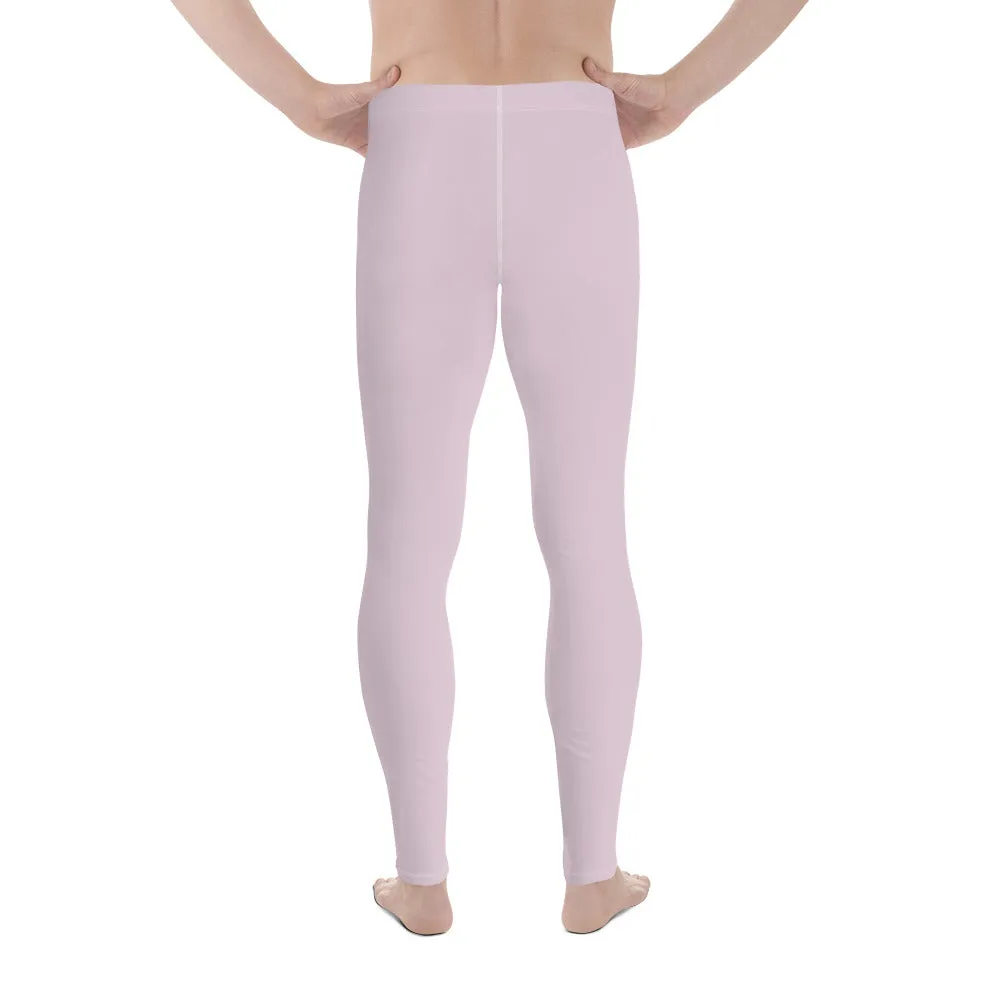 Light Pink Solid Color Meggings, Solid Pink Color Premium Quality Best Designer Men's Leggings - Made in USA/EU/MX