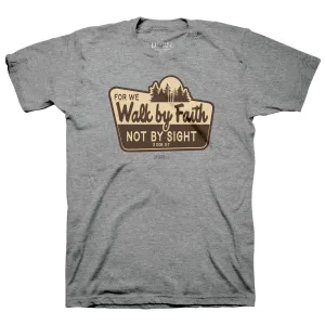 Light Source Mens T-Shirt Walk By Faith Sign