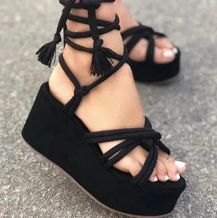 LovelyRLovely Women Wedges Strappy Sandals