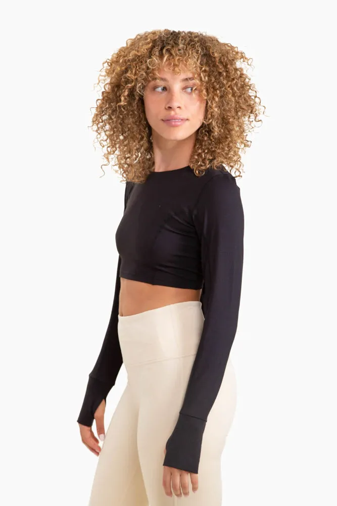 LS Cropped Top in Black by Mono B