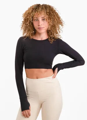 LS Cropped Top in Black by Mono B