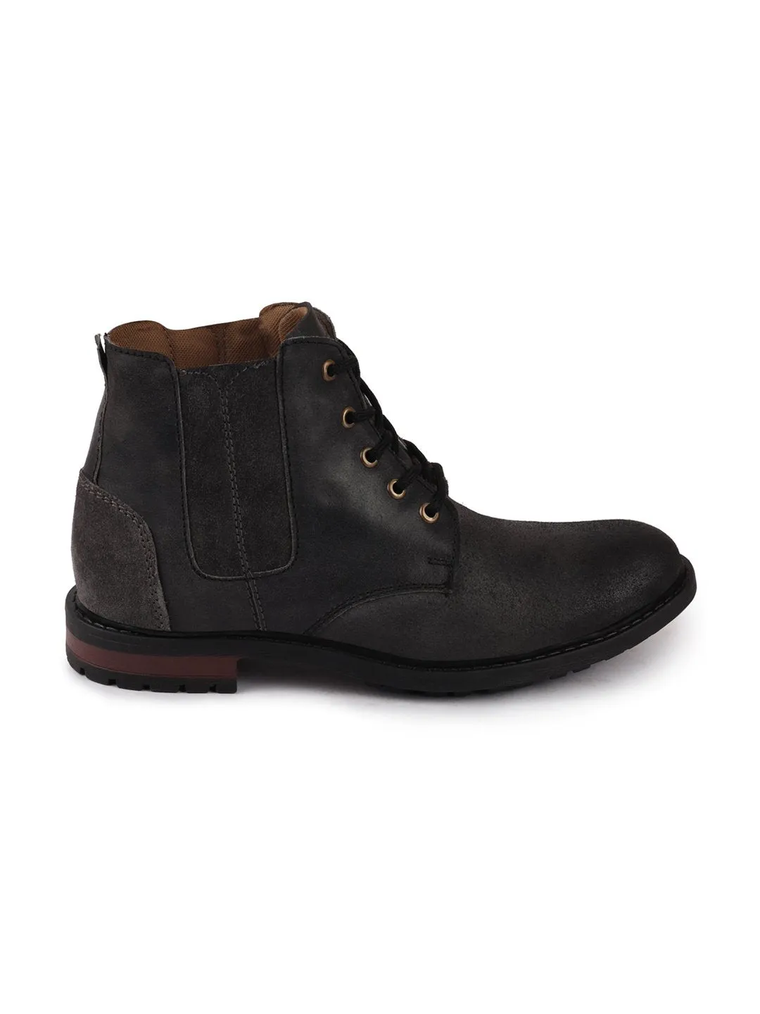 Men Black Outdoor Chelsea Leather Boots