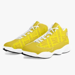 Men High-Top Leather Basketball Sneakers - White