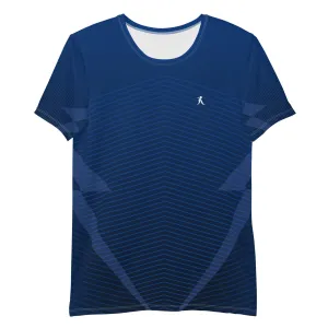 Men's Blue Patterned Athletic T-shirt