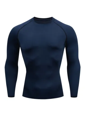 Men's Compression Long Sleeve Athletic Workout Top