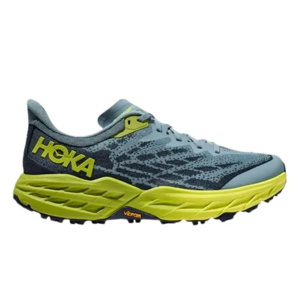 Mens Hoka Speedgoat 5 - Stone Blue / Dark Citron