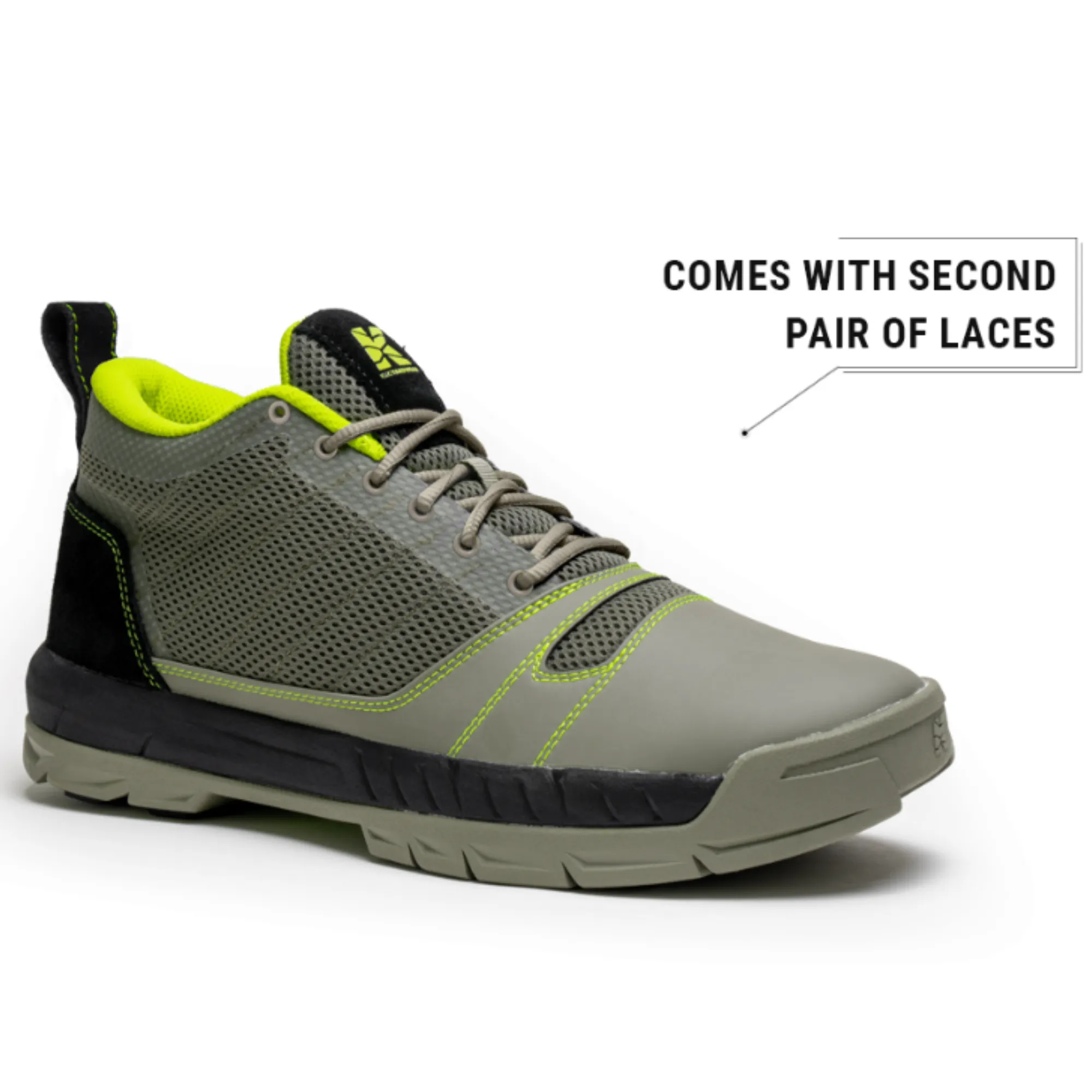 Men's Kujo Lightweight Breathable Mesh Water Resistant Yard Work Shoe in Gray/Green