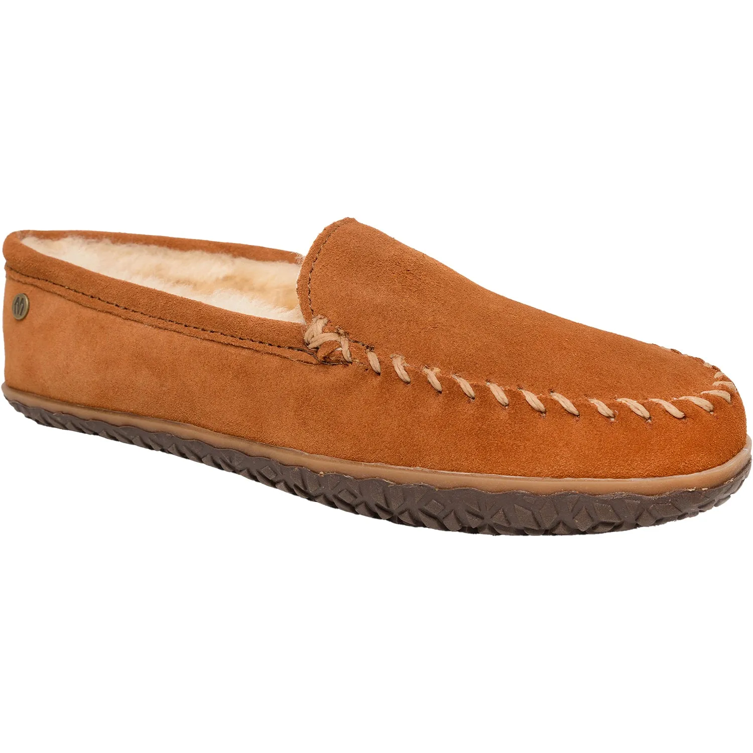 Men's Minnetonka Sheepskin Tobie Brown W/R Suede